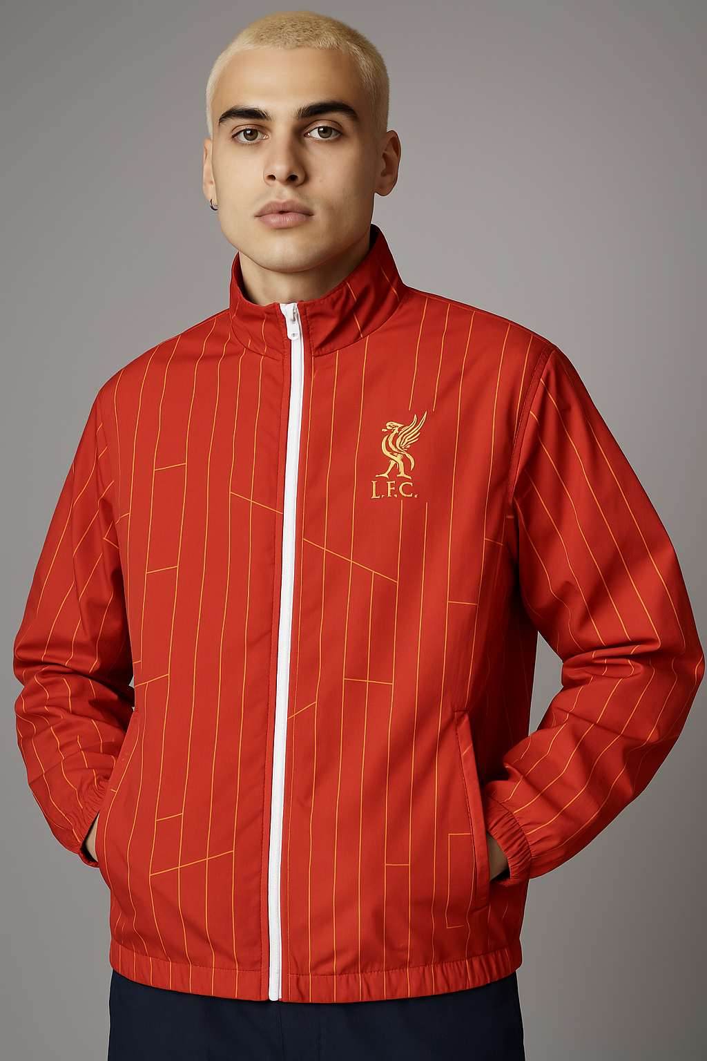 Liverpool FC retro style track Jacket - Vintage 90s-Inspired reversibl