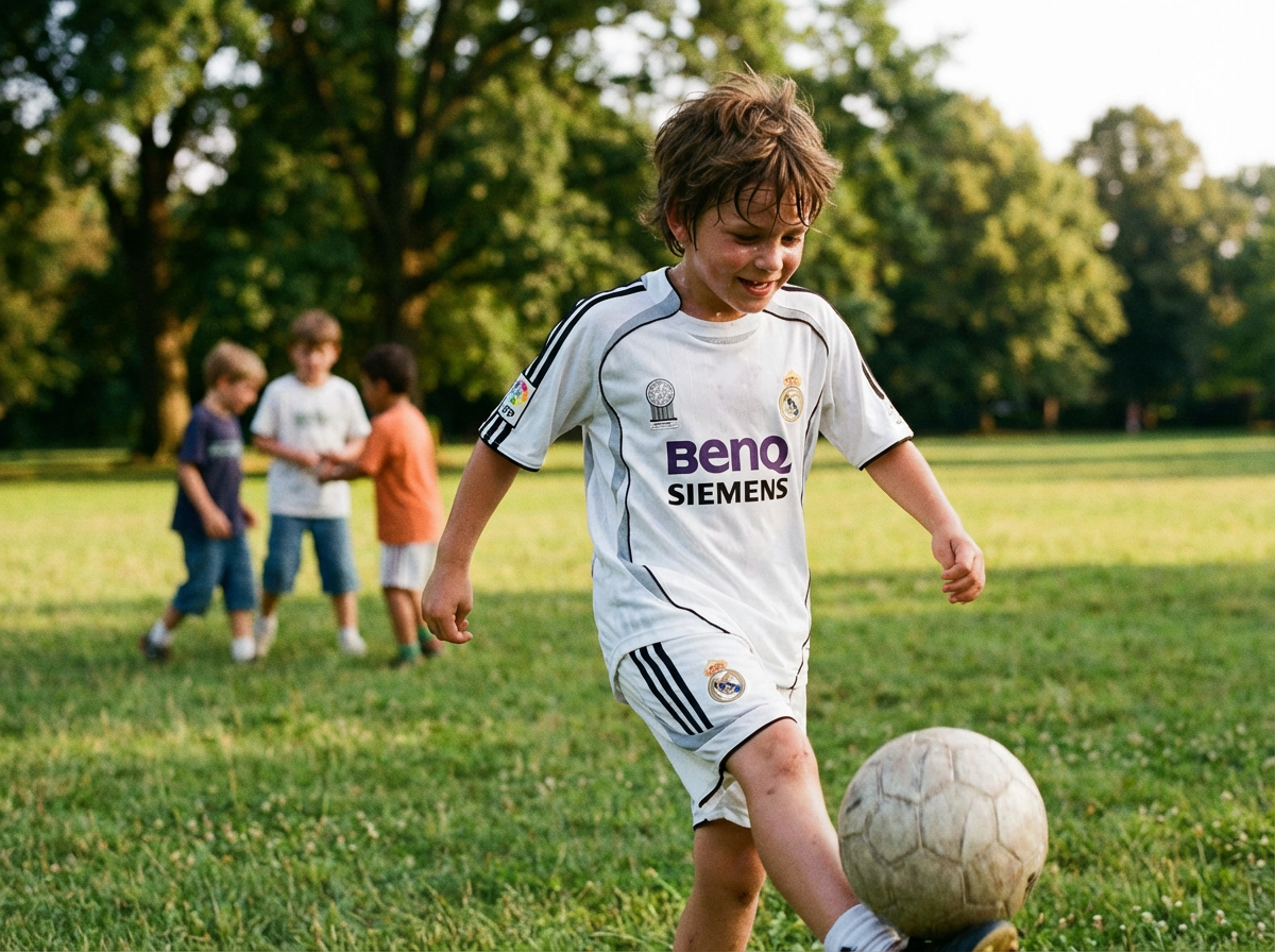 Kids David Beckham Real Madrid retro football kit