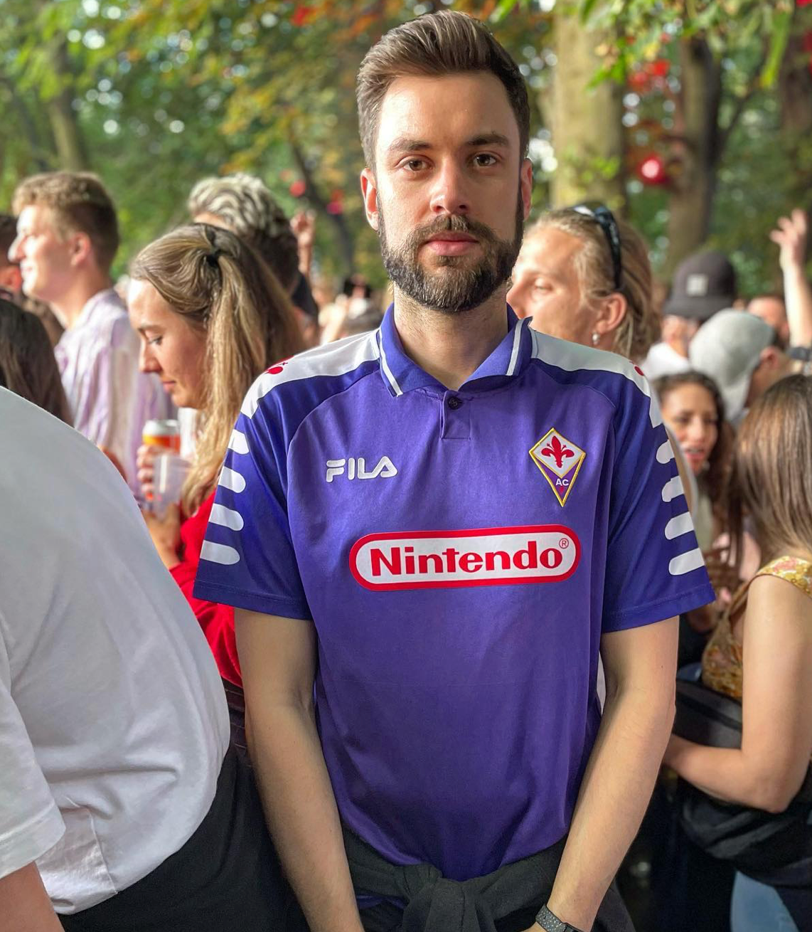 Fiorentina 1997 1998 retro nintendo home football jersey