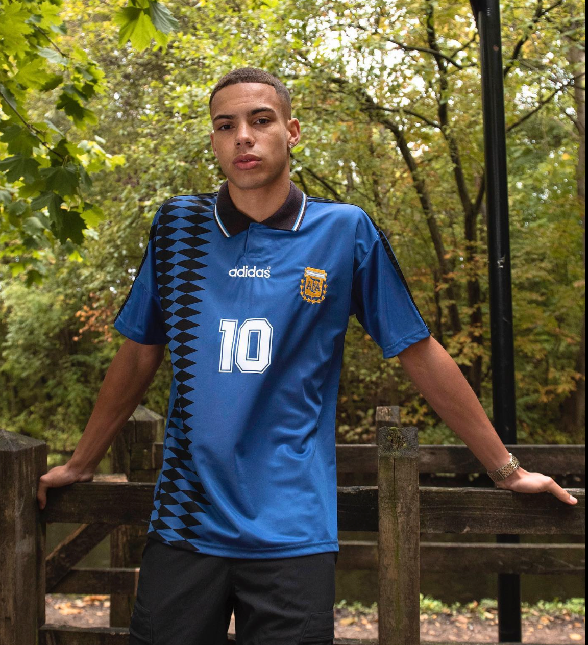 Iconic Argentina 1994 Maradona away football jersey