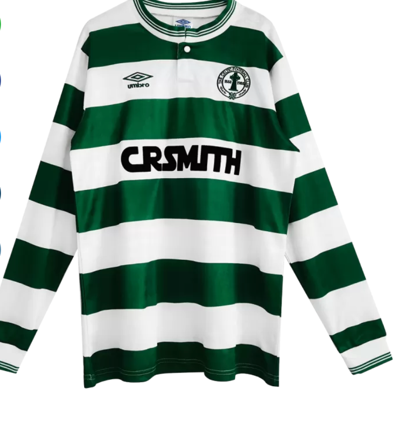 Vintage Celtic FC 1985-87 Home Jersey | Retro Green and White Hoops Shirt | Celtic Legends Tribute
