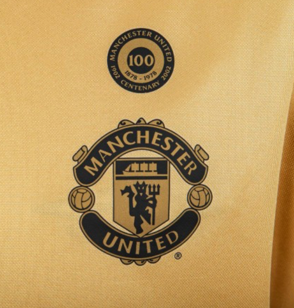 Manchester United 2001-02 Gold Third Kit | Iconic Retro Jersey with Vodafone Sponsor