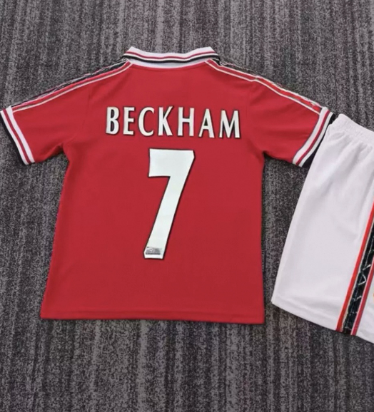 Kids Manchester United 1996/97 Retro Kit | Man Utd Beckham kids shirt
