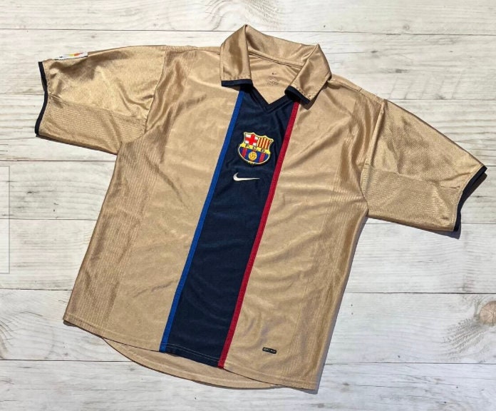 Barcelona 201 champagne gold away jersey | Ronaldo R9 barcelona shirt