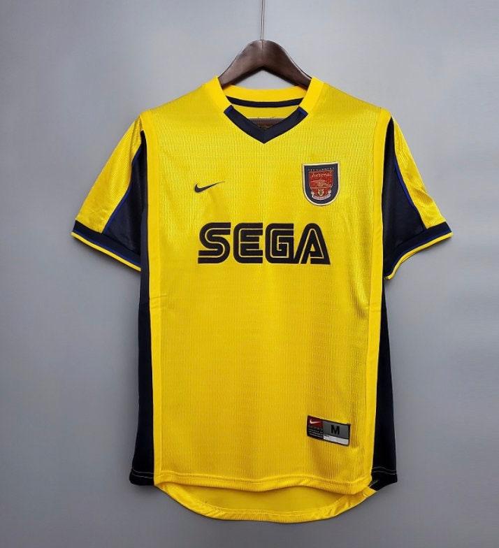 Arsenal yellow Sega shirt retro 2O00-2001 away jersey