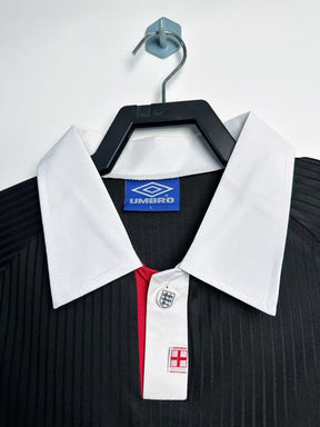 England 1998 Black Retro Football Shirt – 90s Three Lions World Cup Era Jersey