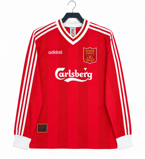 Liverpool 1995/96 Long Sleeve Home Shirt – Retro Carlsberg Football Jersey