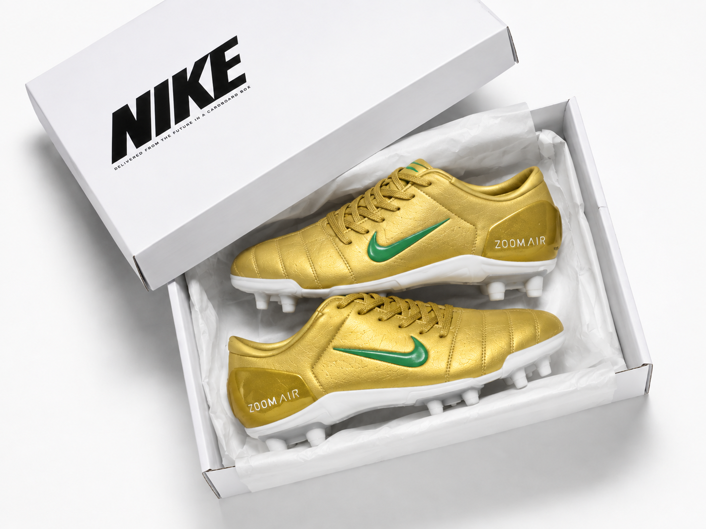 Total T90 2004 Gold & Green FG Football Boots – Retro Control Soccer Cleats