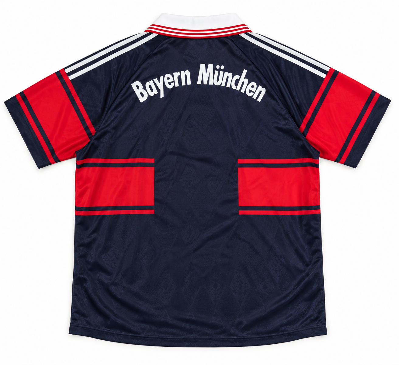 Bayern Munich 1997-99 Home Shirt – Navy & Red Opel Retro Football Jersey