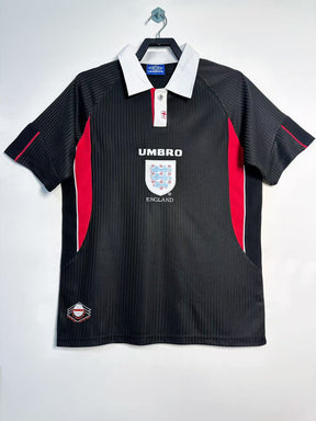 England 1998 Black Retro Football Shirt – 90s Three Lions World Cup Era Jersey