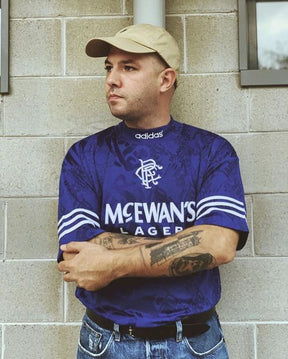 Rangers 1994-95 Retro Home Shirt | McEwan’s Lager Iconic Blue Kit for Die-Hard Gers Fans