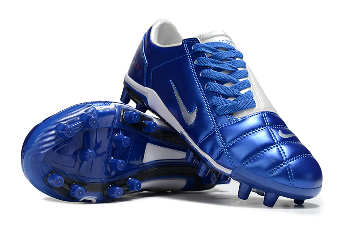 Retro T90 total 90 Electric Blue & White FG Football Boots – Retro Control Soccer Cleats