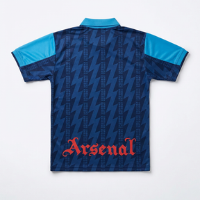 Arsenal 1994-1995 blue lightening bolt away jersey JVC sponsor logo