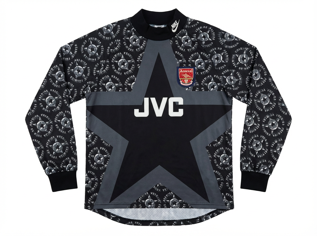 1994/95 Arsenal Goalkeeper Shirt – Arsenal JVC – Rare Retro GK Jersey – Perfect Gift for Arsenal Fan