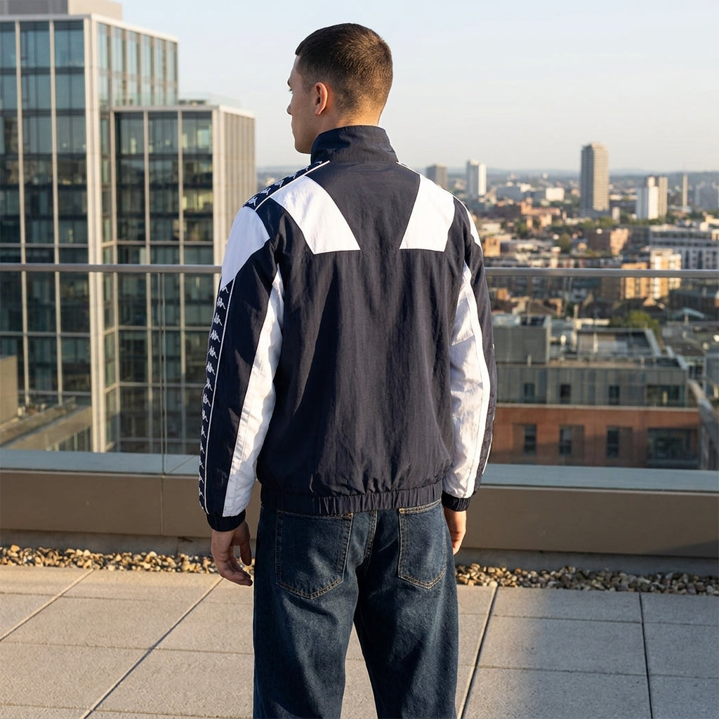 Mens Barcelona Vintage 90s Track Top | Retro Barcelona Jacket | Classic Blaugrana Football Streetwear Zip Up