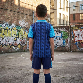 Kids Arsenal Football Kit | Classic Arsenal Lightning Bolt kit | Youth Soccer Set | Vintage Gunners Shirt and Shorts