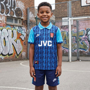 Kids Arsenal Football Kit | Classic Arsenal Lightning Bolt kit | Youth Soccer Set | Vintage Gunners Shirt and Shorts