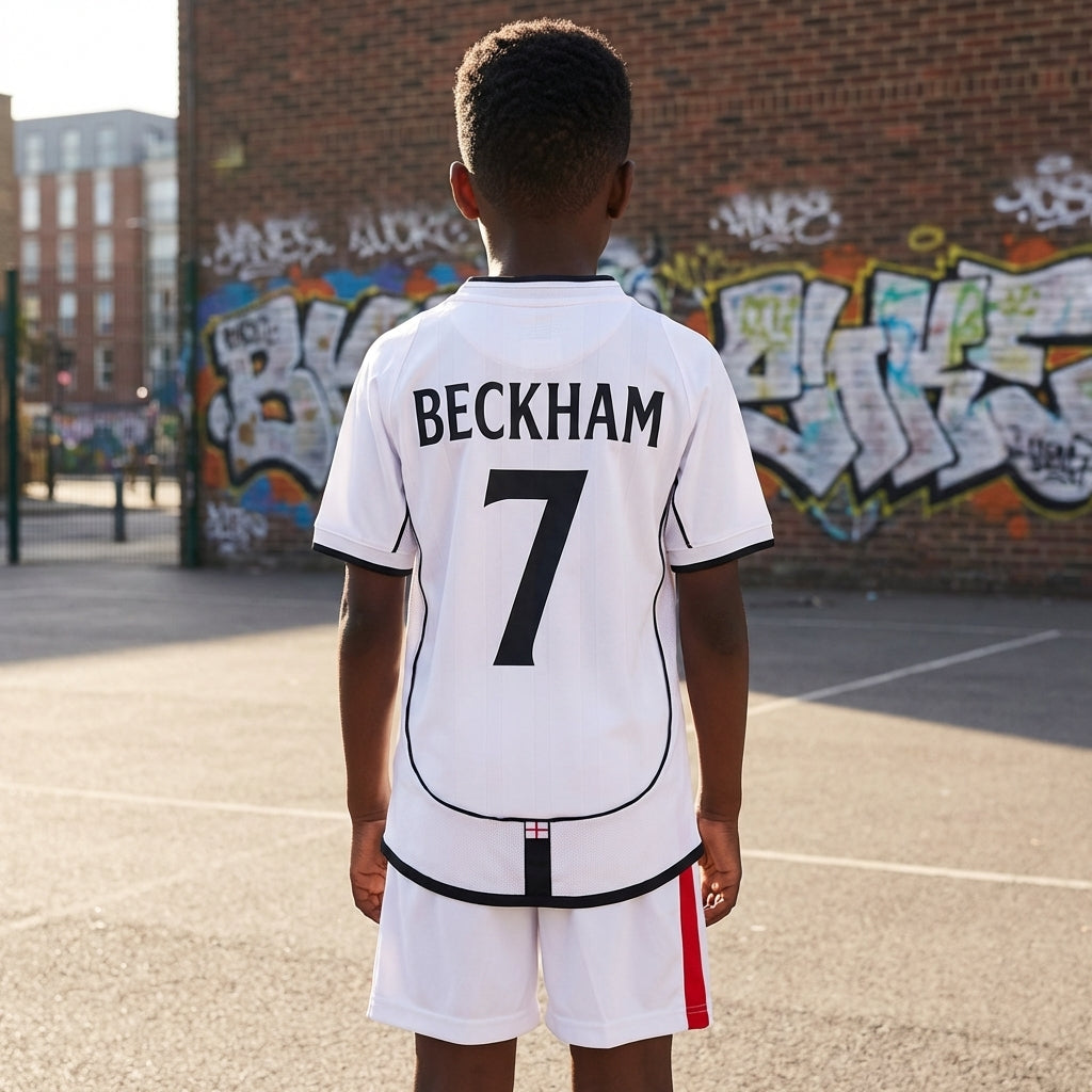 Kids England vintage Football Kit | Classic 2002 England World Cup Youth Soccer Set