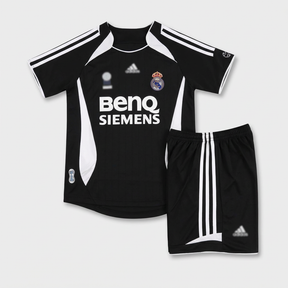 Real Madrid retro kids away kit, David Beckham Real Madrid kids football kit