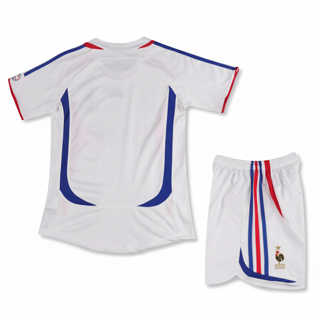 Kids France 2006 Kit – Kids Zidane retro Football Shirt & Shorts Set | Premium Quality Youth Soccer Kit