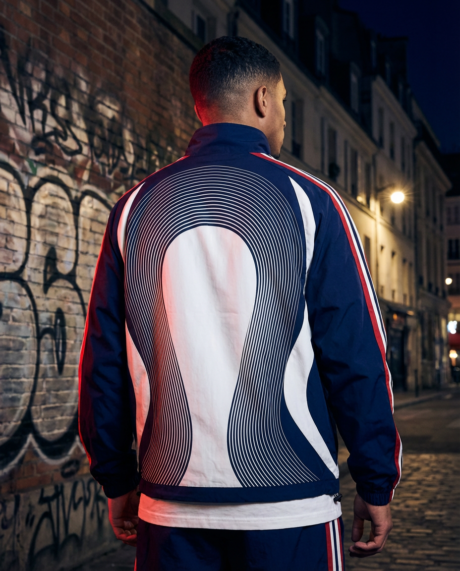 France Retro Windbreaker Jacket | Vintage Blue and White France Football Jacket | Classic France Zip Up Track Top