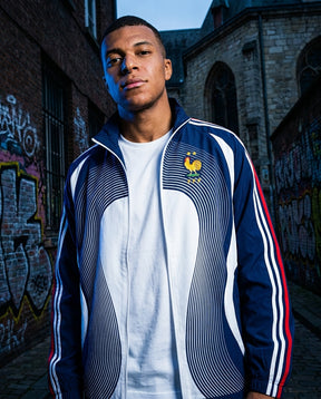France Retro Windbreaker Jacket | Vintage Blue and White France Football Jacket | Classic France Zip Up Track Top