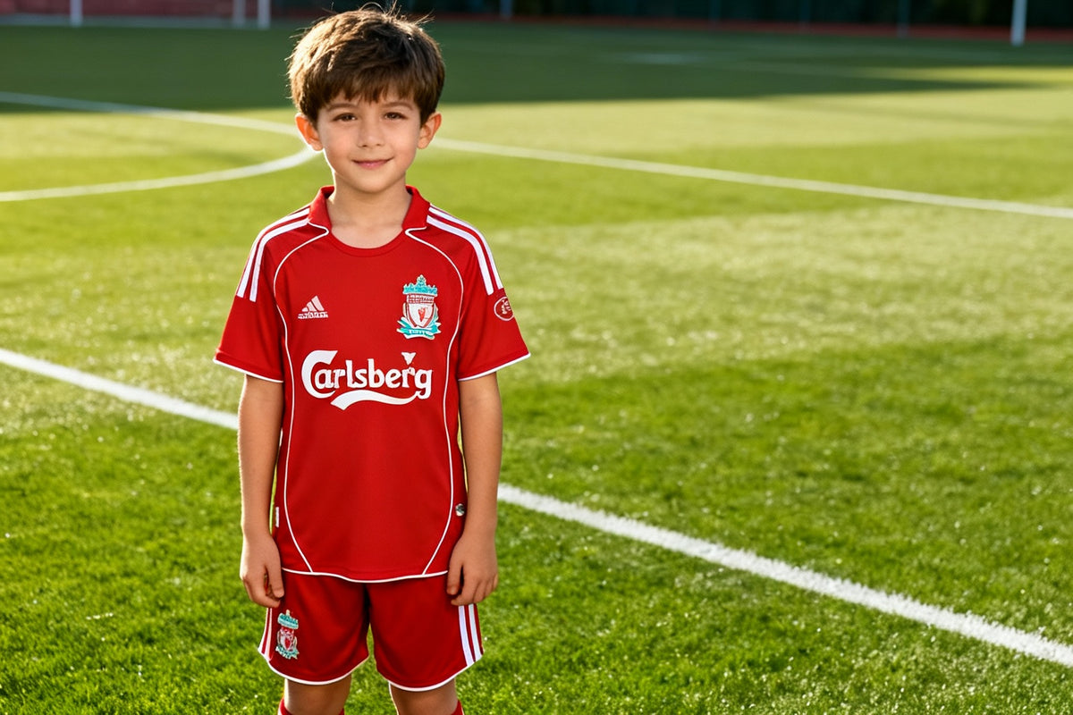 Childrens Liverpool FC 2008-2010 Home jersey & shorts for Kids – Gerrard & Torres kids jerseys