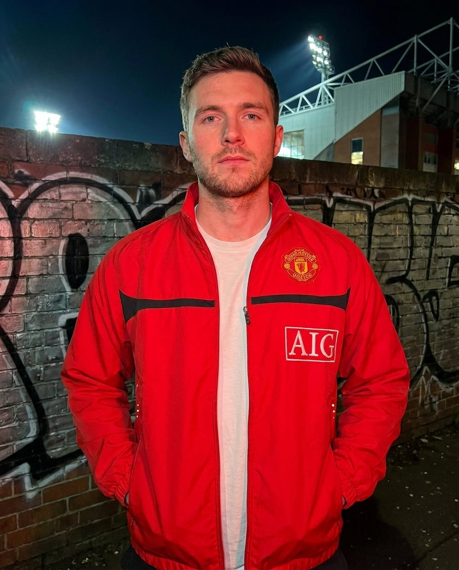Manchester United 2008 Retro Track Jacket | Ronaldo Era Man Utd Champions League Jacket | Vintage Red United Zip Up