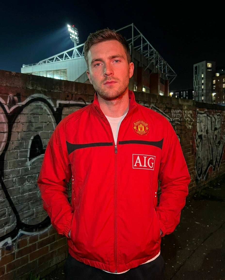 Manchester United 2008 Retro Track Jacket | Ronaldo Era Man Utd Champions League Jacket | Vintage Red United Zip Up