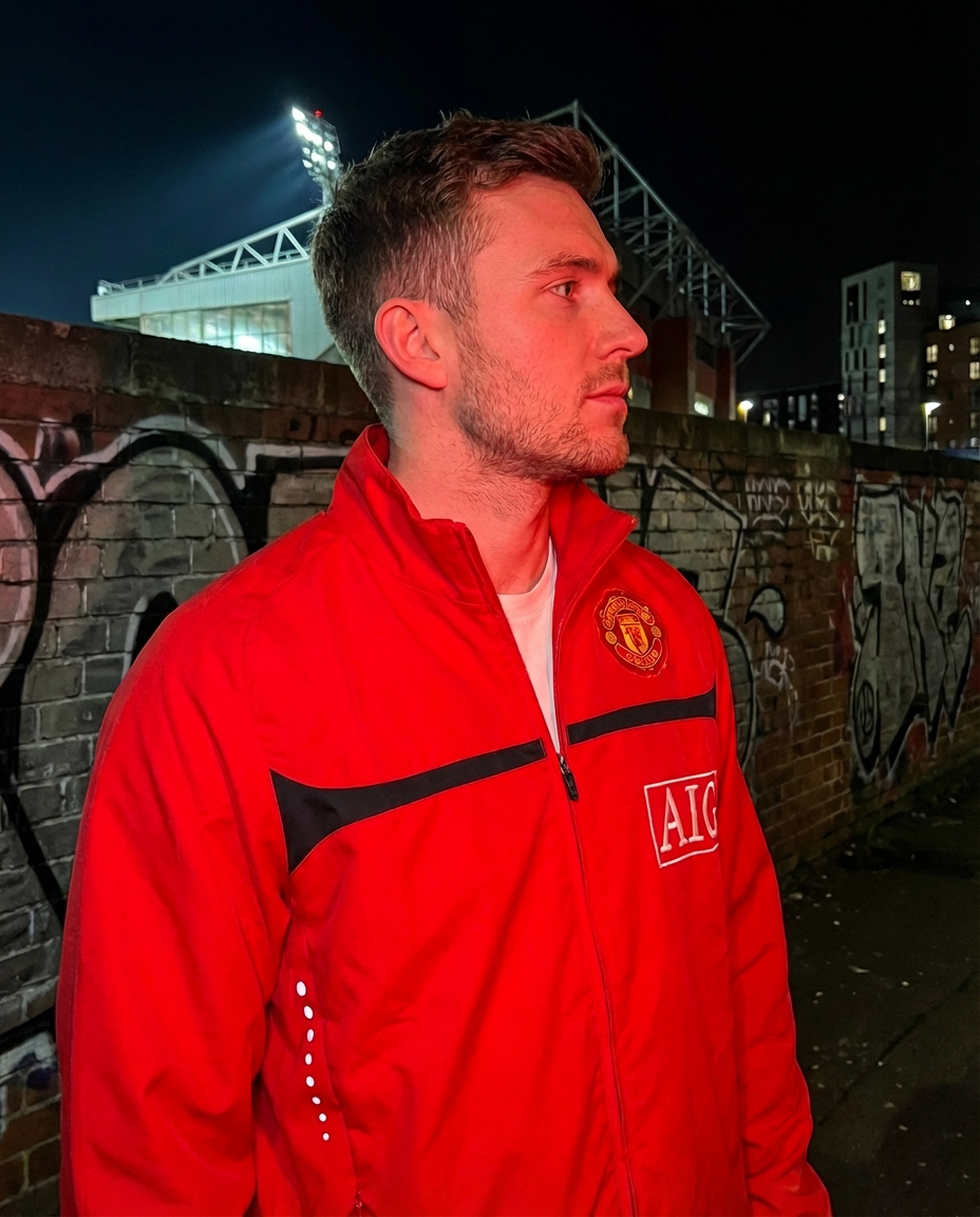 Manchester United 2008 Retro Track Jacket | Ronaldo Era Man Utd Champions League Jacket | Vintage Red United Zip Up