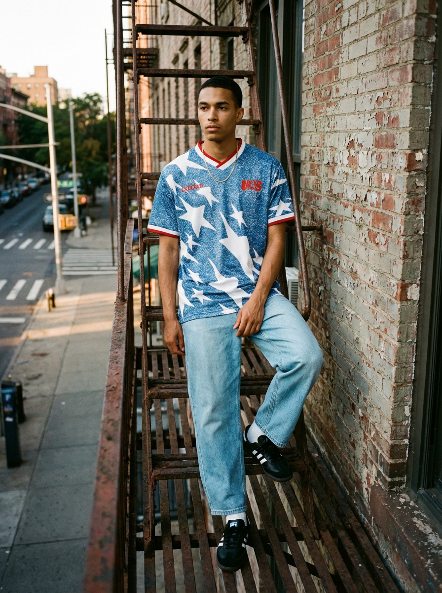 USA retro 1994 stars & stripes away jersey , Customisable USA world cup soccer shirt