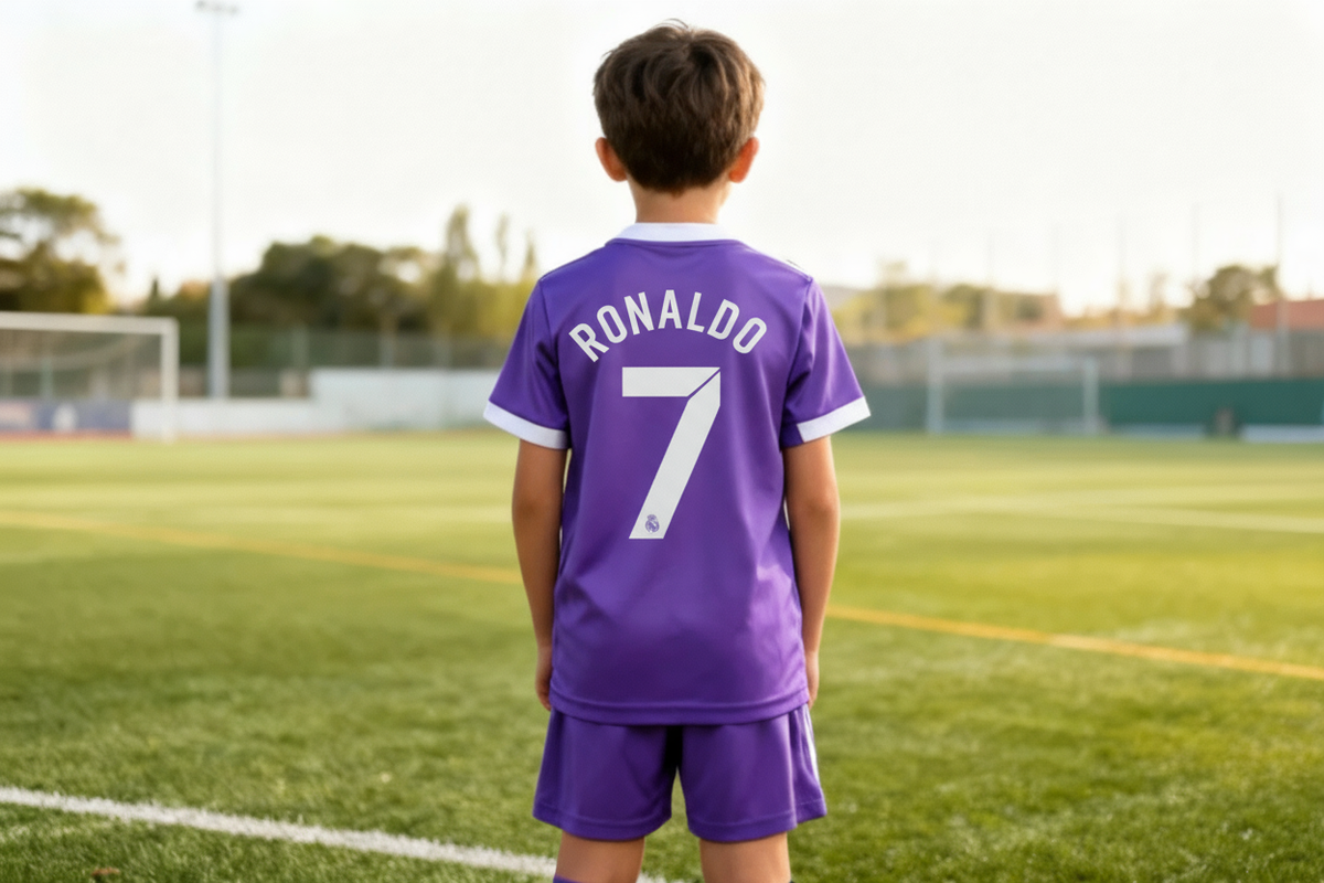 Kids Ronaldo 16/17 purple champions leauge football shirt| children's CR7 football kit