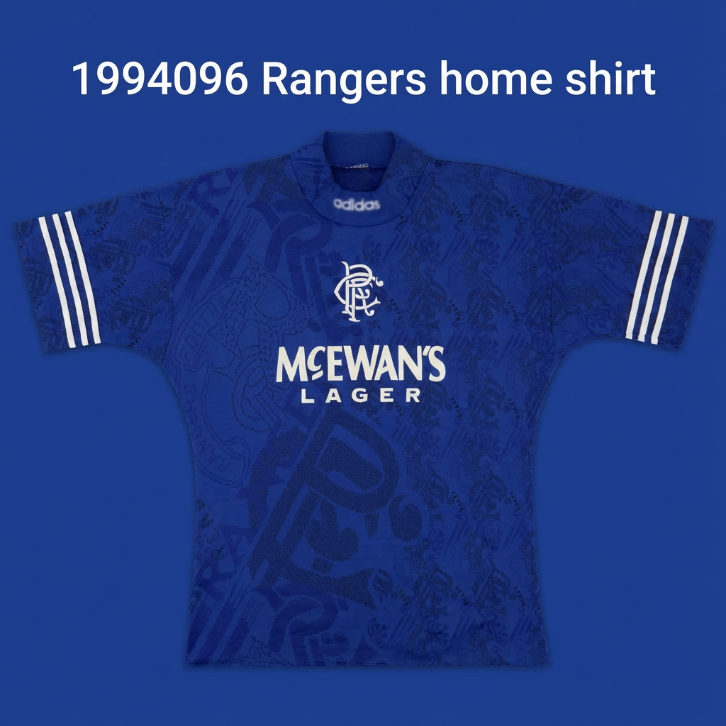 Rangers 1994/95 Home Retro Shirt – Rangers Gascoigne 8 “Gazza” shirt rare Edition