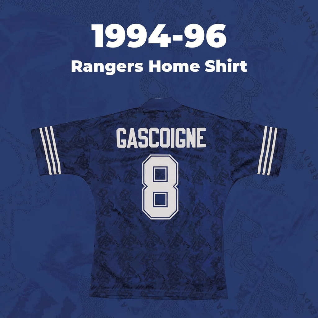Rangers 1994/95 Home Retro Shirt – Rangers Gascoigne 8 “Gazza” shirt rare Edition