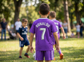Kids Ronaldo CR7 purple kit 17-18 champions leauge Madrid kit shorts and shirt included