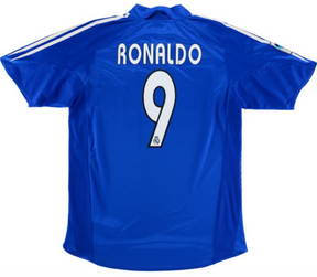 Rare Real Madrid 04-05 original Galacticos blue football kit Zidane / Ronaldo / Beckham Madrid shirt