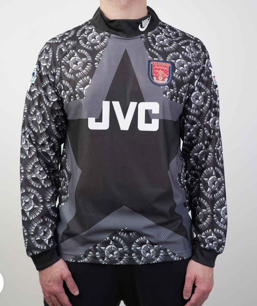 1994/95 Arsenal Goalkeeper Shirt – Arsenal JVC – Rare Retro GK Jersey – Perfect Gift for Arsenal Fan
