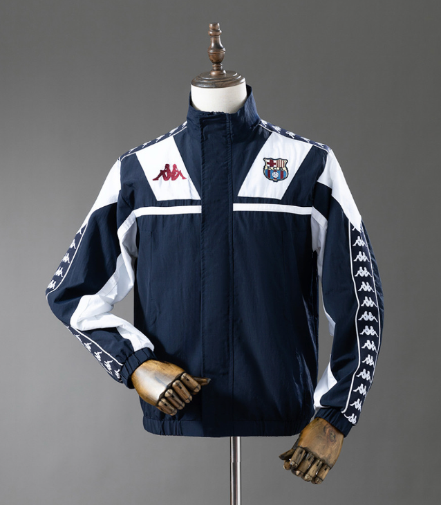 Mens Barcelona Vintage 90s Track Top | Retro Barcelona Jacket | Classic Blaugrana Football Streetwear Zip Up