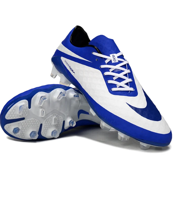 Hypervenom 2013 Blue and White FG Football Boots with Box – Men’s EU 39-46 Retro Speed Soccer Cleats