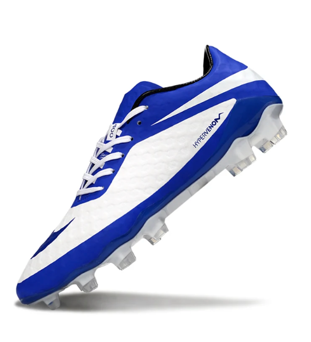 Hypervenom 2013 Blue and White FG Football Boots with Box – Men’s EU 39-46 Retro Speed Soccer Cleats