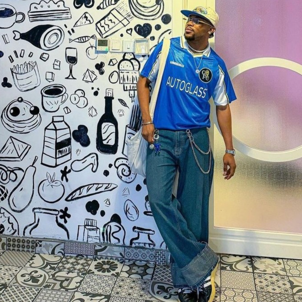 チェルシー　ゲームシャツ　ユニフォームサッカーAUTOGLASS 99-01 チェルシー ゲームシャツ ユニフォームサッカーAUTOGLASS 99-01