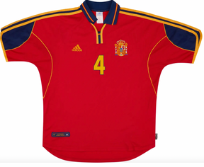 Vintage Spain 2000 Home football Shirt – Guardiola & Raúl Era | Retro Spain Jersey | Customise Personalised or Blank
