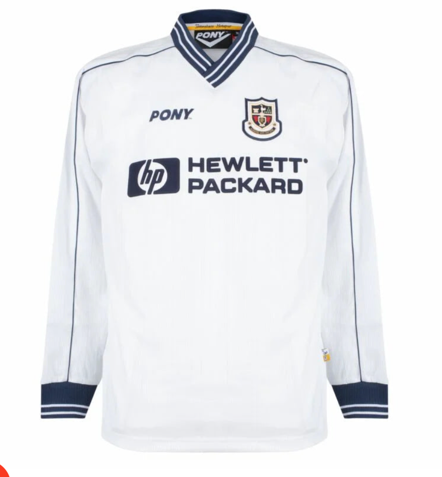 1997/98 Tottenham Hotspur Home Shirt – Long Sleeve – Pony x HP Sponsor – Retro 90's Spurs Jersey