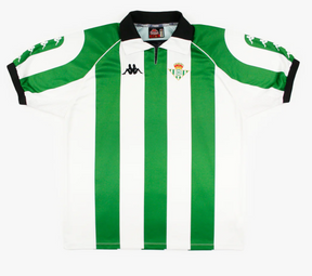 Real Betis 1998/99 Home Shirt – Kappa 90's green / white stripes retro football shirt