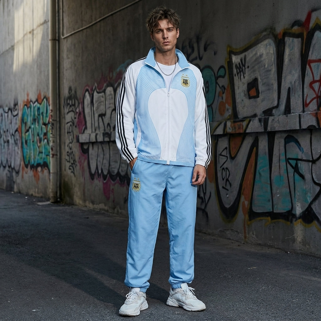 Mens vintage Argentina 2006 tracksuit Jacket | Classic Messi Football Jacket | Vintage Argentina Zip Up Training Top