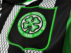 Mens Celtic 1994-95 Away Retro Football Shirt – Classic Black & Green 90s football Jersey