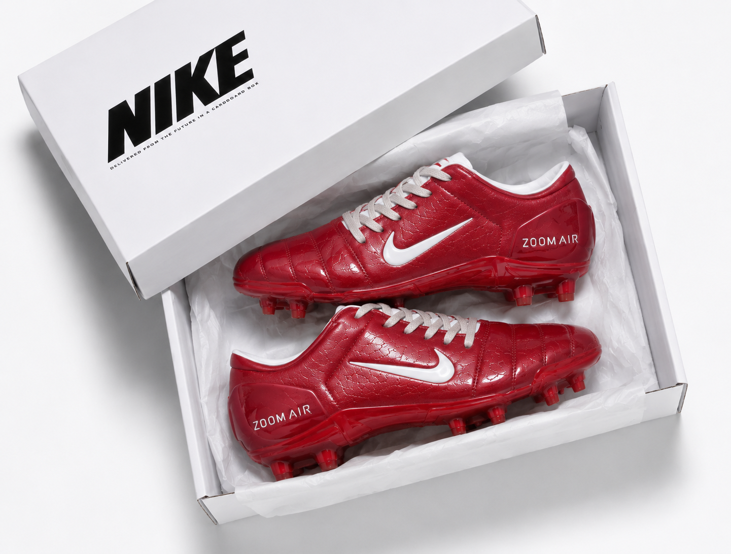 Cherry Red T90 Retro Football Boots | Classic 2000s Zoom Air Style FG Boots