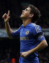 Chelsea blue and gold 2012 13 Champions League home shirt front view