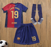 Kids Barcelona Home Kit 2023/24 – Kids Lamine Yamal #19 Shirt, Shorts & Socks | Custom Name & Number Option