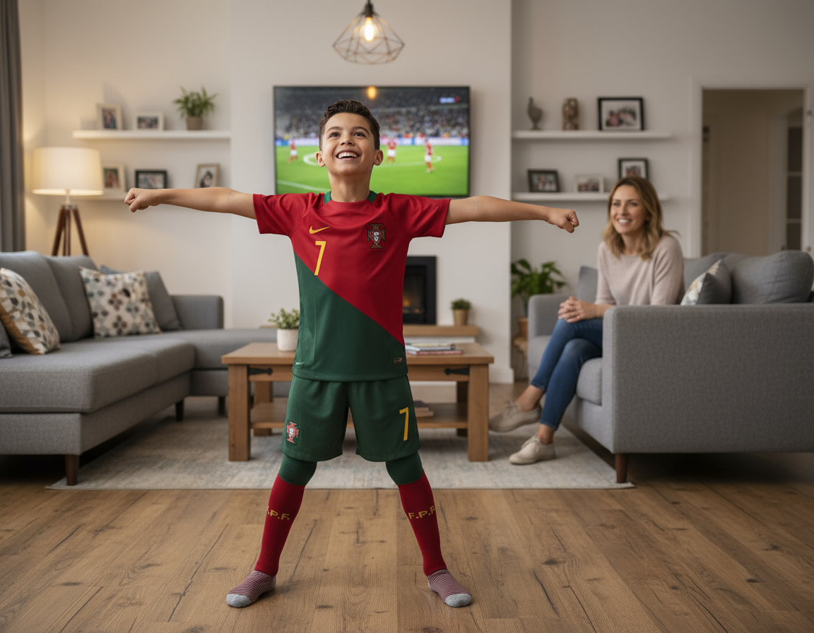 CR7 Football Kit 2022 – Kid Ronaldo #7 Shirt, Shorts & Socks | Custom Name & Number Available